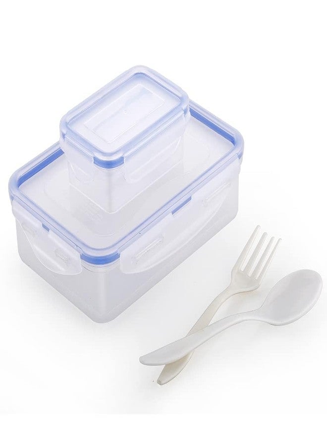 Japak Durable Lock & Seal Airtight Tiffin Set – 750ml + 150ml Transparent Food Storage Box (900ml Total) for Office, School, Gym & Everyday Use - Image 3