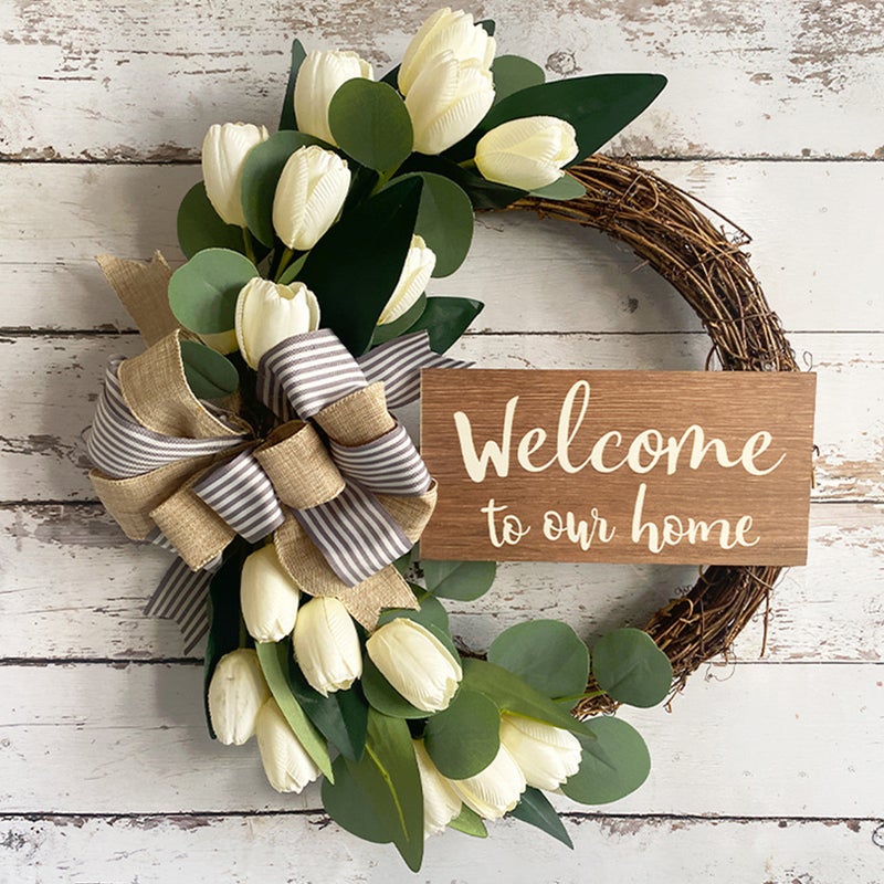🏠 إكليل باب مصنوع من الخيزران والخشب مثالي لديكور المنزل - Image 4
