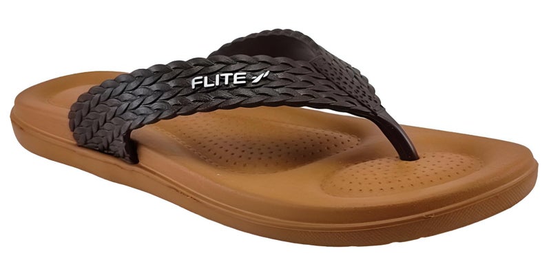 FLITE Women's Daily Use Slippers || Flip flop for Girls || Ladies Slipper (Brown, 5) - Image 2