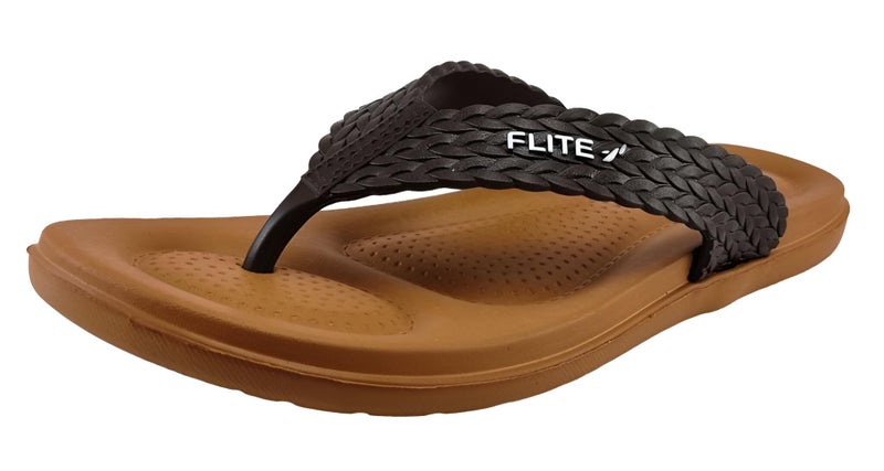 FLITE Women's Daily Use Slippers || Flip flop for Girls || Ladies Slipper (Brown, 5) - Image 1