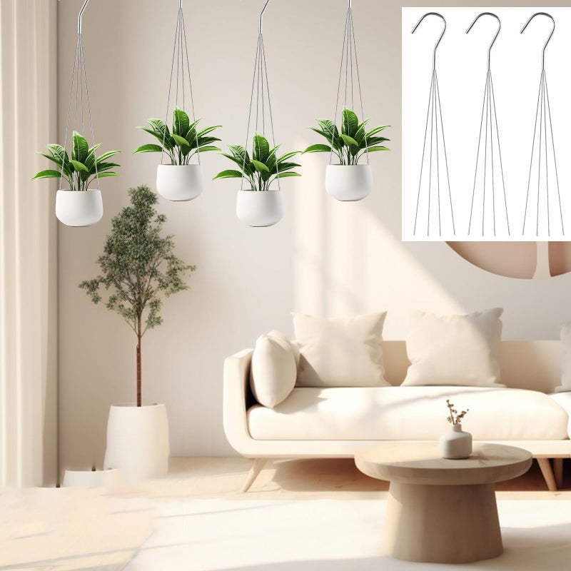 GBACHOOSE 24 Pack 24" 4 Wire Steel Hook Hanger, Pot Hangers for Plants, Wire Plant Hangers for Hanging Baskets, Plant Hanger for Indoor Outdoor Patio Garden - Image 4