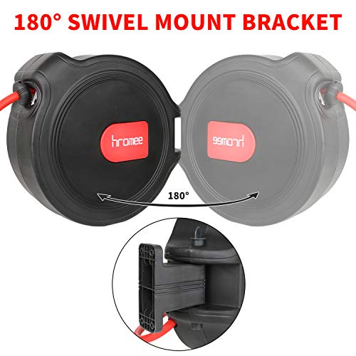Hromee Air Compressor Hose Reel with Automatic Retractable Enclosed 3/8 Inch × 50 Feet Hybrid Pneumatic Hose, Fittings and Swivel Mount Bracket MAX. 300PSI - Image 3