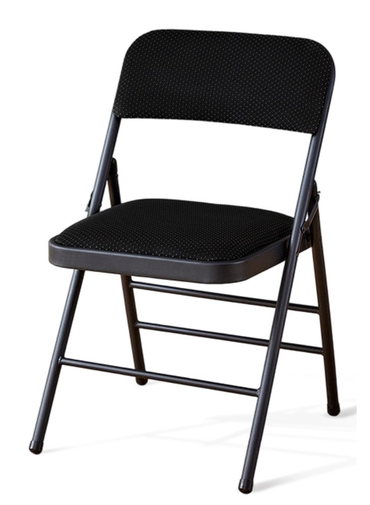 Folding Chair With Padded Seats Multi Functional Portable Chair For Home Dining Office Outdoor Fishing, Black - Image 1