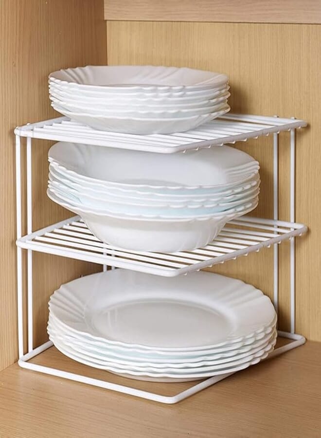 Generic Decorlay 3-Tier Kitchen Accessories Iron Rack -White