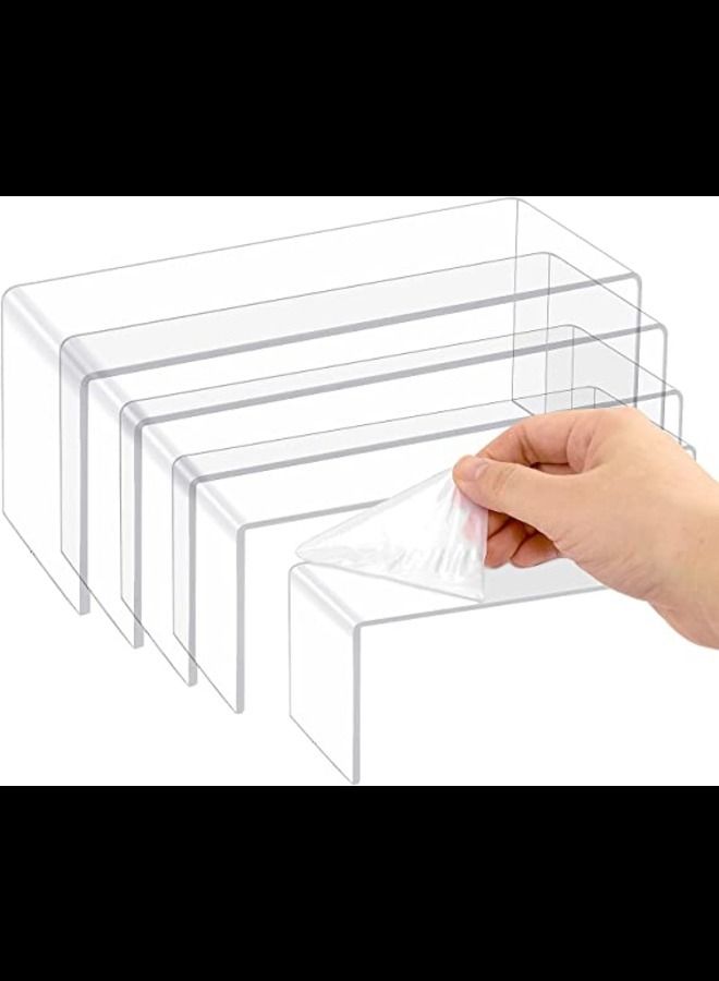 HOMESTAR Acrylic Jewelry Display Riser Shelf (Pack of 5, Clear) - Image 1