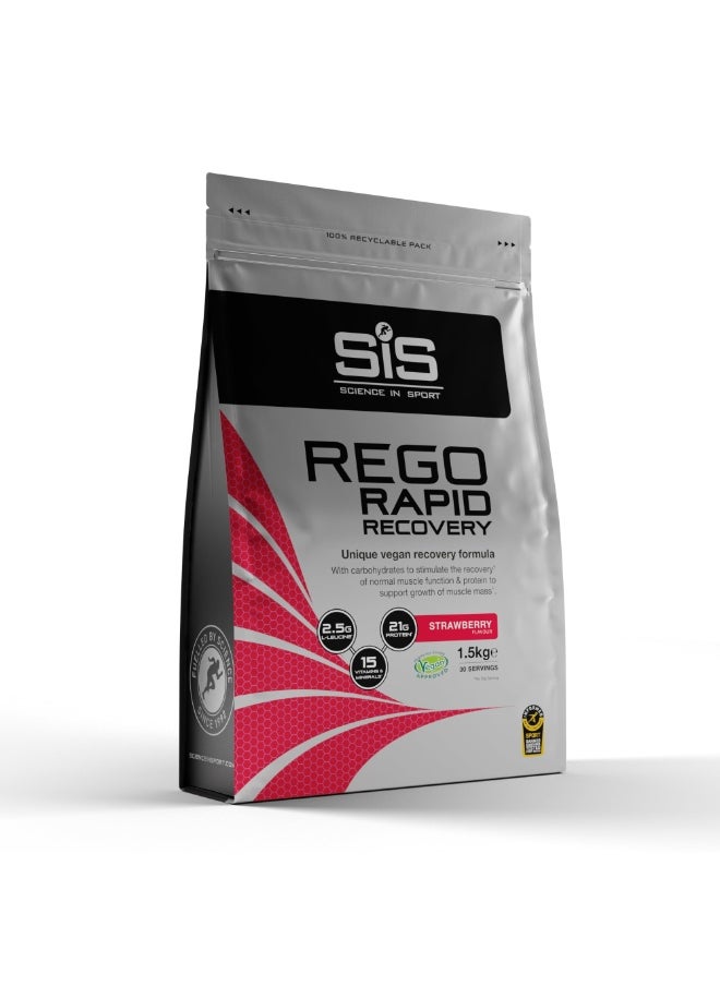 SIS REGO Rapid Recovery, Unique Vegan Recovery Formula, Strawberry Flavour, 10 Servings, 1.5kg  - Image 3