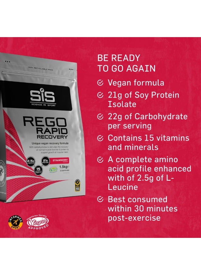 SIS REGO Rapid Recovery, Unique Vegan Recovery Formula, Strawberry Flavour, 10 Servings, 1.5kg  - Image 5