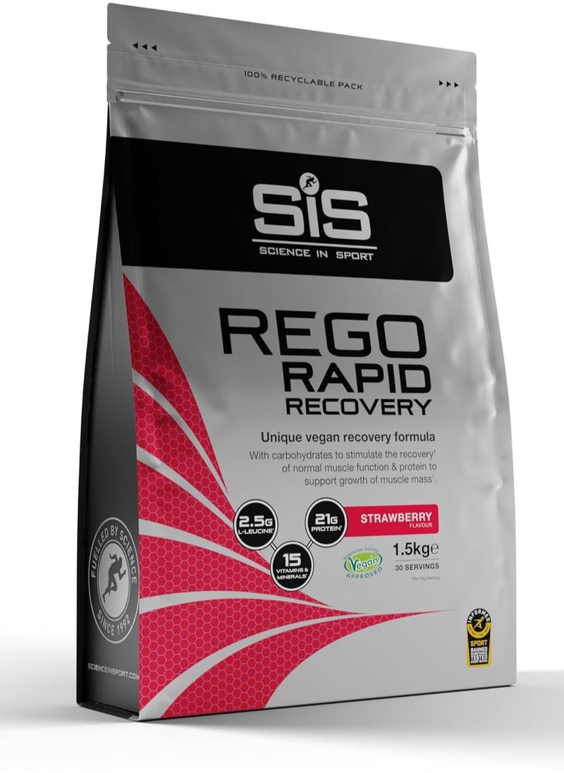 SIS REGO Rapid Recovery, Unique Vegan Recovery Formula, Strawberry Flavour, 10 Servings, 1.5kg  - Image 2