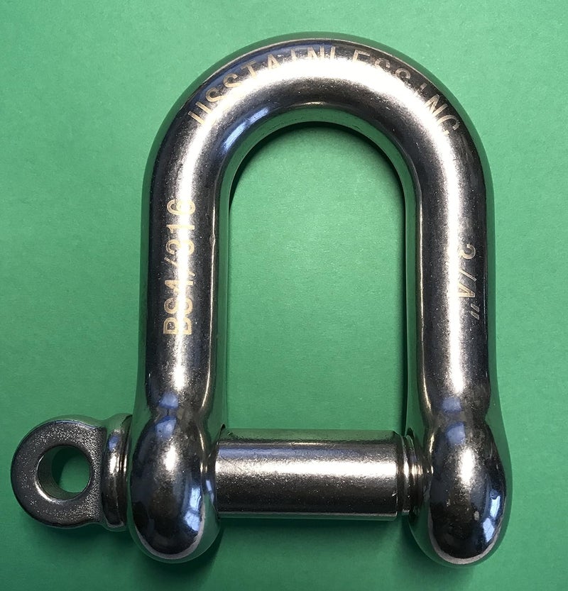 US Stainless Stainless Steel 316 D Shackle 3/4" (19mm) Marine Grade Dee - Image 2