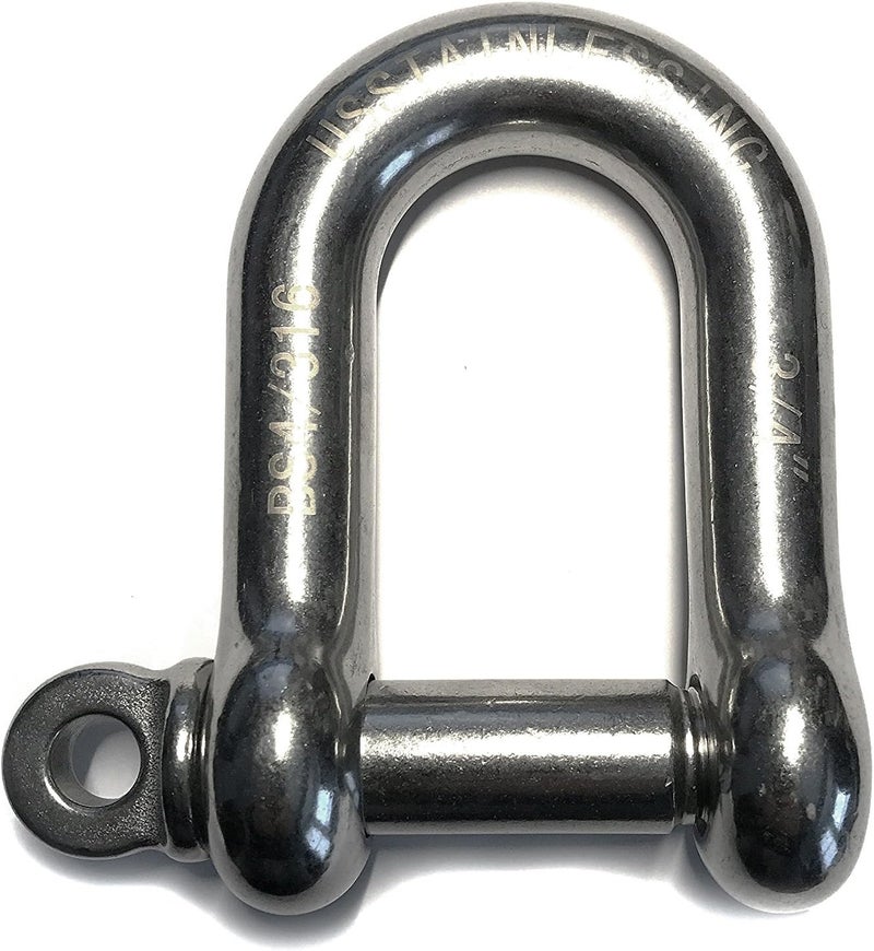US Stainless Stainless Steel 316 D Shackle 3/4" (19mm) Marine Grade Dee - Image 1