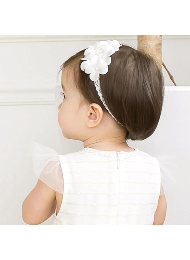 إيروريكس عصابة رأس لطيفة للبنات الصغار، مزينة بفيونكة من الدانتيل المزدوج، مزينة بالزهور، مناسبة للأطفال حديثي الولادة والأطفال الصغار - Image 5