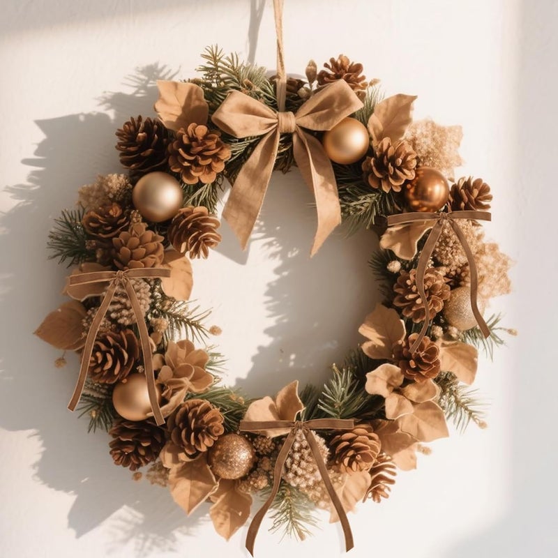 Utehilly Camel Vintage Velvet Bows Decorations Small Ornaments for Christmas Tree, Garland, Wreath, Door, Outdoor (24 Pcs, 5 * 7 Inch) - Image 4