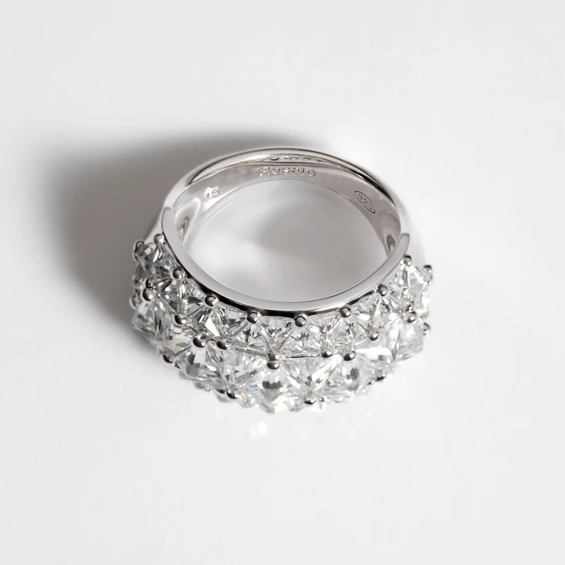 روساتو Vittoria Rings in 925 Sterling Silver with 45 White Cubic Zirconia for Women's