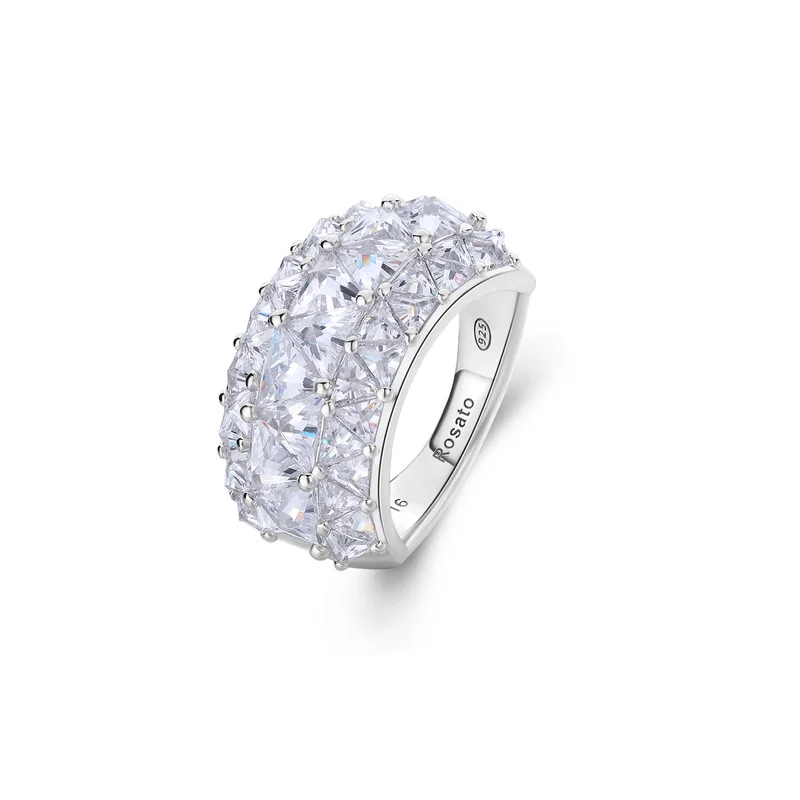 روساتو Vittoria Rings in 925 Sterling Silver with 45 White Cubic Zirconia for Women's