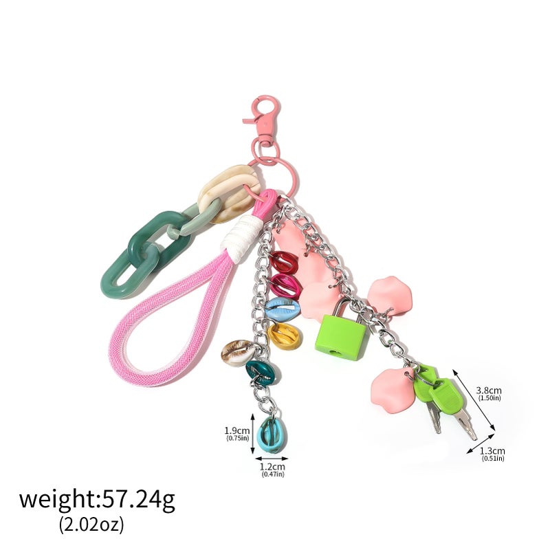 SORGERLY Rope Lock Charm Keychain - Y2K Key Chain, Cute Bag Purse Charms for Handbags Accessories - Jewelry Gift for Women (Yellow Lock and Rope) - Image 2