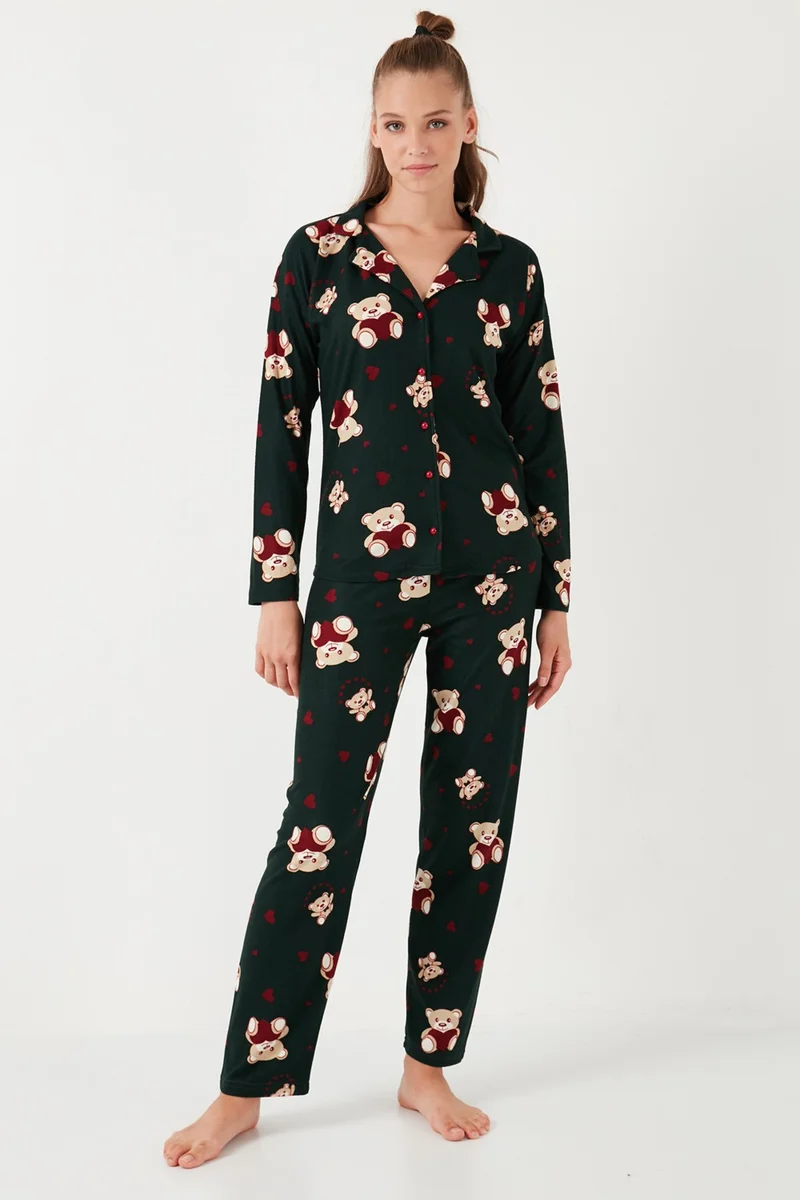 Lela Stretch Standard Fit Patterned Pajama Set Women's Pajama Set 60956602