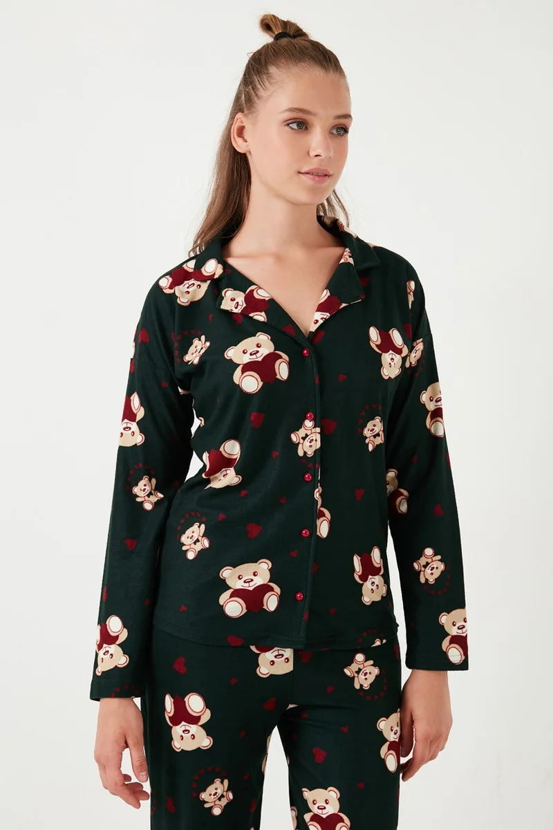 Lela Stretch Standard Fit Patterned Pajama Set Women's Pajama Set 60956602