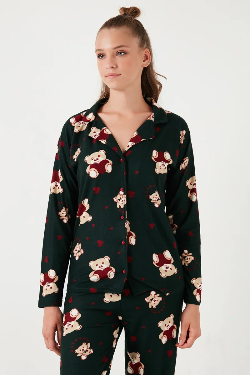 Lela Stretch Standard Fit Patterned Pajama Set Women's Pajama Set 60956602