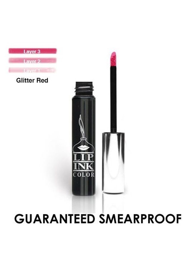 Lip Ink Glitter Red Liquid Lipstick 100% Smearproof Long-Lasting Waterproof Vegan Wax-Free Organic Kosher Natural Botanical 247 Confidence cosmetics USA Self Manufactured Factory Direct Since 1995 - Image 1