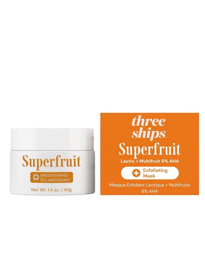 Three Ships Superfruit Lactic and Multifruit 8% AHA Exfoliating Mask - As Seen on Dragons’ Den - Natural Vegan Face Mask Scrub - Exfoliating Treatment Mask for Face - All Skin Types, 1.4 oz - Image 1