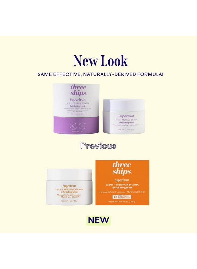 Three Ships Superfruit Lactic and Multifruit 8% AHA Exfoliating Mask - As Seen on Dragons’ Den - Natural Vegan Face Mask Scrub - Exfoliating Treatment Mask for Face - All Skin Types, 1.4 oz - Image 2