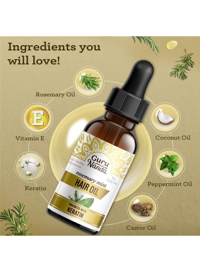 GuruNanda Rosemary Mint for Hair Growth with Keratin & Vitamin E Oil - Encourages Scalp, Shine & Hair Strengthening- 100% Natural, Cruelty-Free, 2oz - Image 5