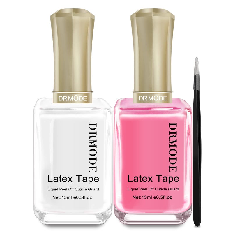 سائل لاتكس للأظافر DRMODE 30 مل حامي جلد الأظافر سريع الجفاف شريط لاتكس قابل للإزالة للرسم على الأظافر والطباعة وحماية الجلد حواجز لفن الأظافر مع ملقط إضافي لمختلف فنون الأظافر