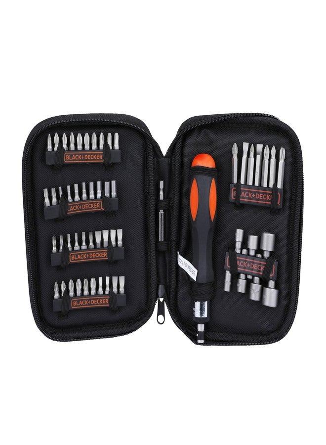BLACK+DECKER A7104-XJ 56 Pc Magnetic Screw Driving Kit with Ratchet for DIY use (Black) - Image 4