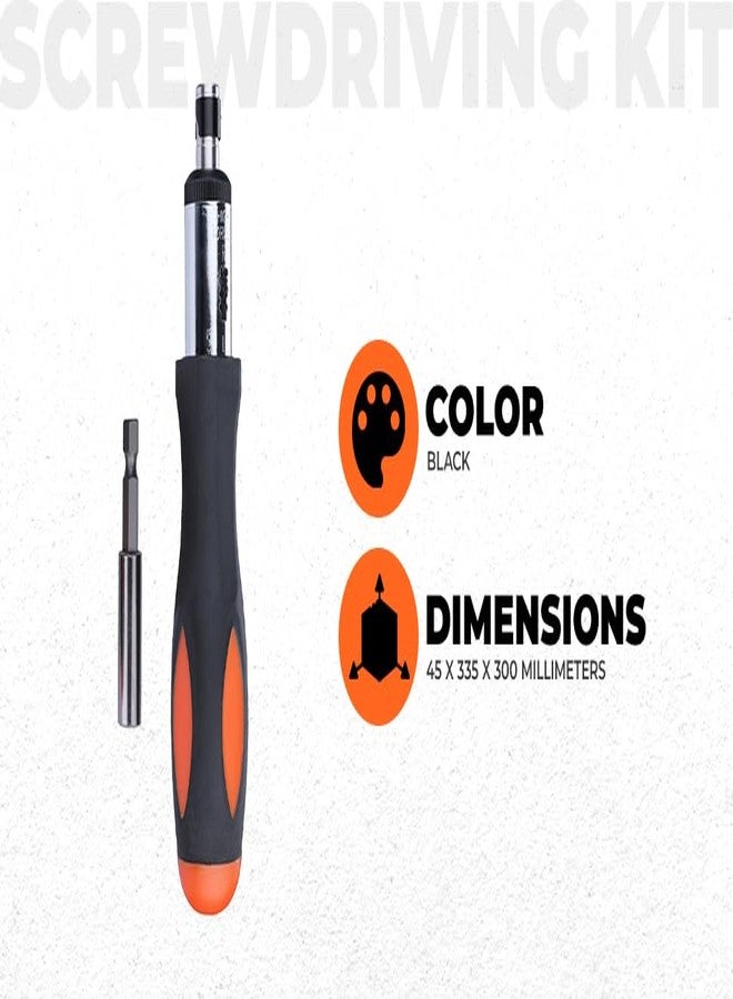 BLACK+DECKER A7104-XJ 56 Pc Magnetic Screw Driving Kit with Ratchet for DIY use (Black) - Image 2