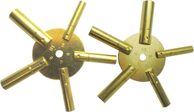Brass Blessing : Master Key for All Ship Clock - Brass - Total 10 Prong in Two Piece Even/Odd (5025) - Image 1