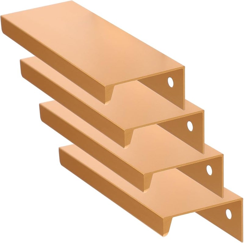 Right Angle Concealed Edge Kitchen Cabinet Handles 80mm 4pcs Metal Drawer Pulls Wardrobe Cupboard Hardware - Image 1