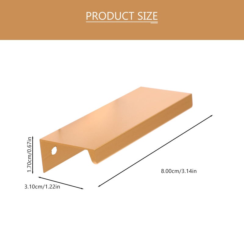 Right Angle Concealed Edge Kitchen Cabinet Handles 80mm 4pcs Metal Drawer Pulls Wardrobe Cupboard Hardware - Image 3