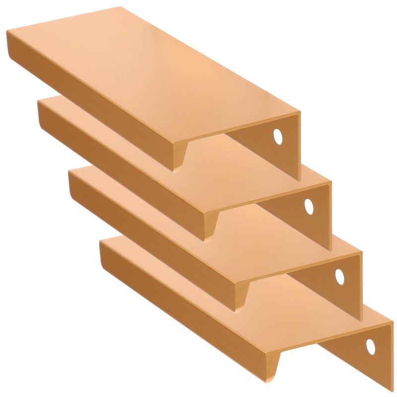 Right Angle Concealed Edge Kitchen Cabinet Handles 80mm 4pcs Metal Drawer Pulls Wardrobe Cupboard Hardware - Image 2
