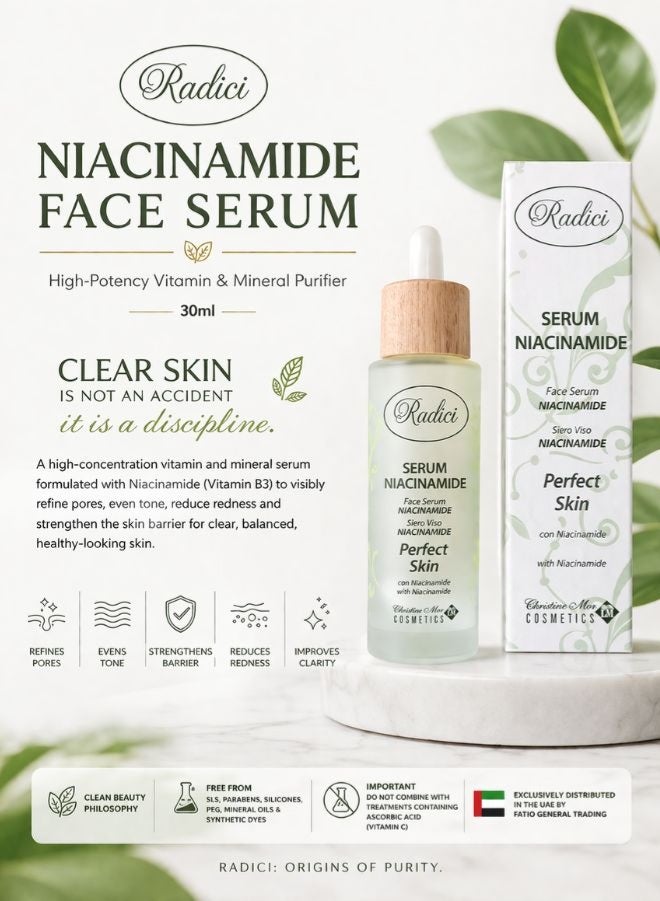 Radici Niacinamide Face Serum – Redness & Imperfection Reduction – 30ml - Image 2