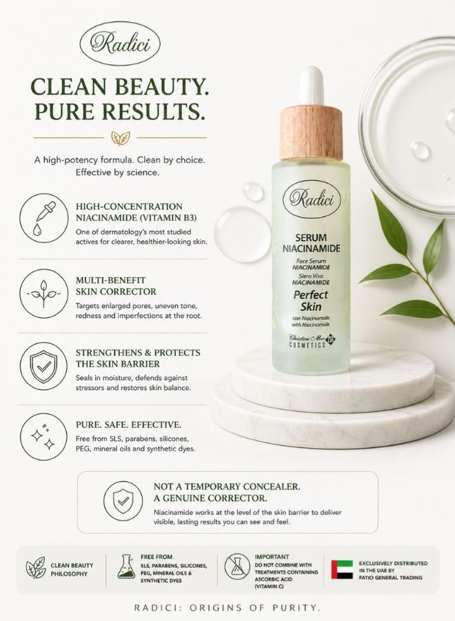 Radici Niacinamide Face Serum – Redness & Imperfection Reduction – 30ml - Image 4
