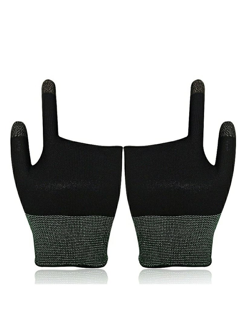 سيوسي قفازات الألعاب الإلكترونية الرياضية ، أكمام الأصابع ، المضادة للعرق ، تنفس الإبهام لمواد الألياف النانوية الفضية شديدة الحساسية وملحقات ألعاب الهاتف المحمول PUBG من النايلون (أسود) - Image 5