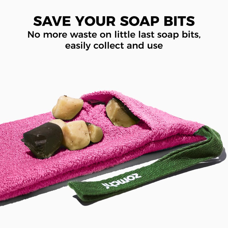 ZOMCHI Soap Bags, Soap Savers for Bar Soap with Different Exfoliating Level, Soap Pouch for Body Wash (2 Pieces, Pink) - Image 4