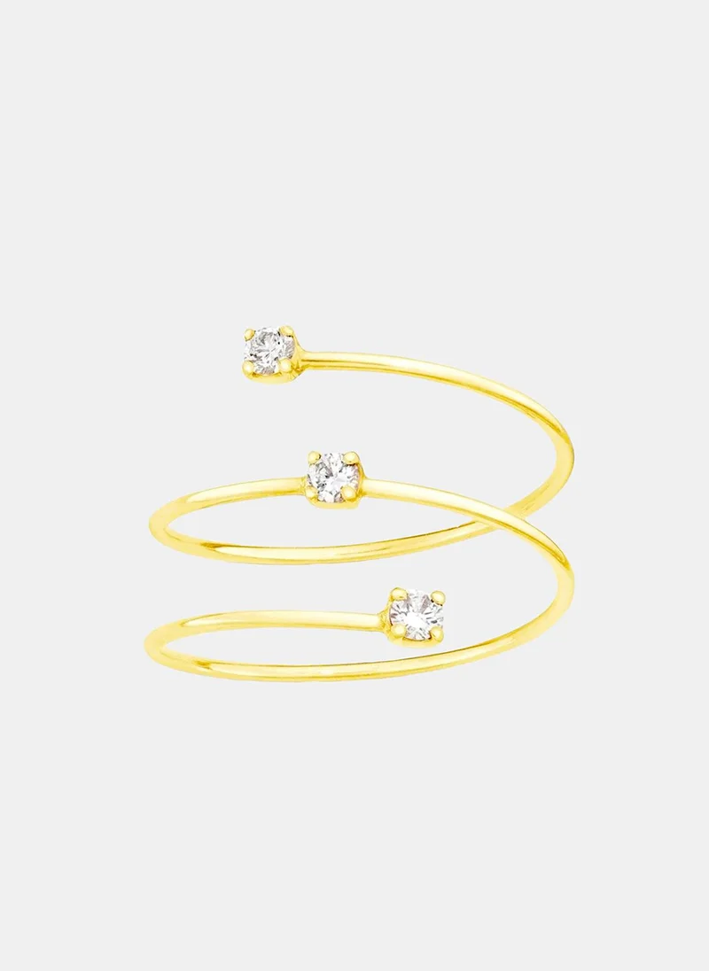 ليو جو خاتم بحجر الراين المستدير