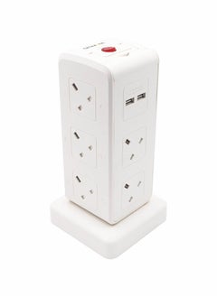 Datazone Power Extension Tower 13A 10 Sockets 5M White  - Image 2