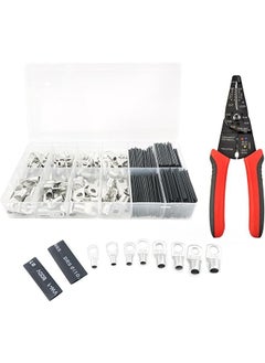PROMASS promass Wire Terminals Crimping Tool, Copper Wire Lugs, Terminal Connectors, Heat Shrink Set, Bare Copper Eyelets, Ring Terminals Connectors(261Pcs)  - Image 1