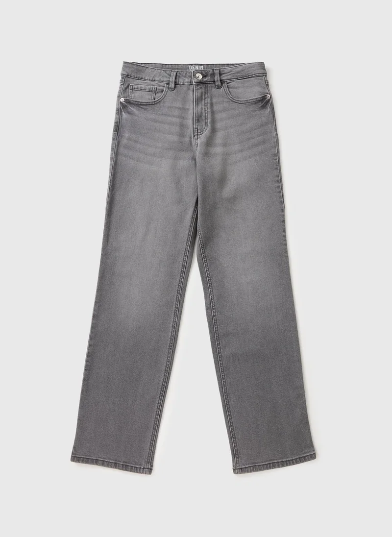 ماتلان Grey Straight Leg Jeans