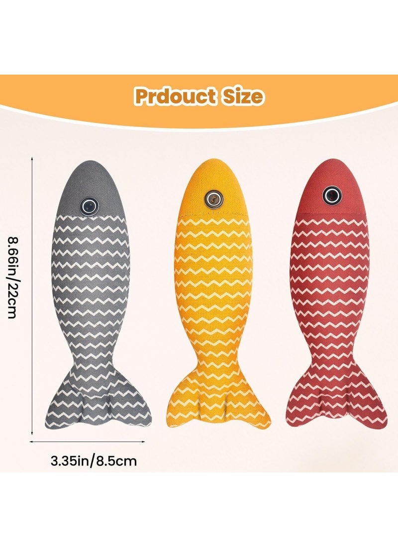 Mumoo Bear Cat Catnip Toys Fish - Cat Nip Kicker Toy for Indoor Cats, Squeak Interactive Toys for All Breeds Kitten, 3 Pcs Plush Pillows Soft and Durable for Pet Teething, Chewing, Playing Next step: Improve listing quality - Image 2