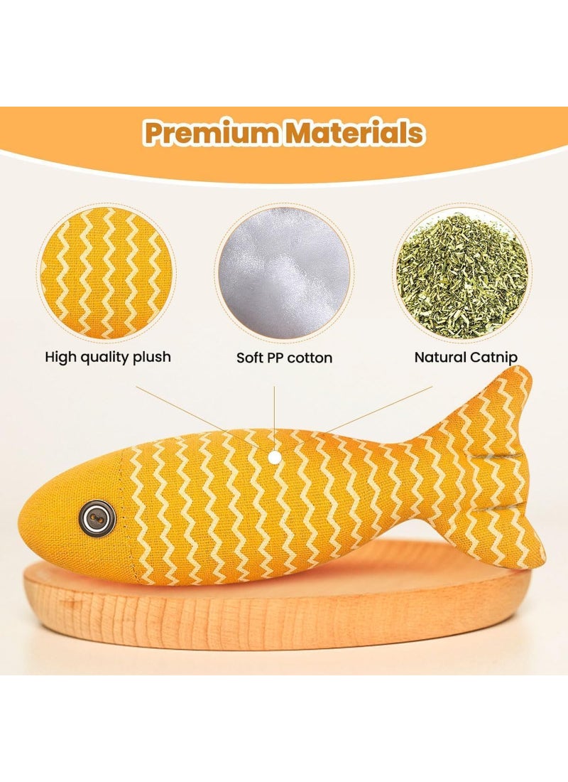 Mumoo Bear Cat Catnip Toys Fish - Cat Nip Kicker Toy for Indoor Cats, Squeak Interactive Toys for All Breeds Kitten, 3 Pcs Plush Pillows Soft and Durable for Pet Teething, Chewing, Playing Next step: Improve listing quality - Image 3