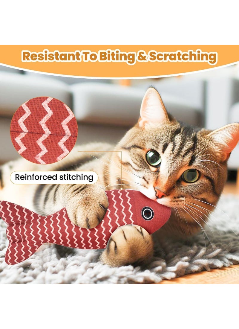 Mumoo Bear Cat Catnip Toys Fish - Cat Nip Kicker Toy for Indoor Cats, Squeak Interactive Toys for All Breeds Kitten, 3 Pcs Plush Pillows Soft and Durable for Pet Teething, Chewing, Playing Next step: Improve listing quality - Image 4