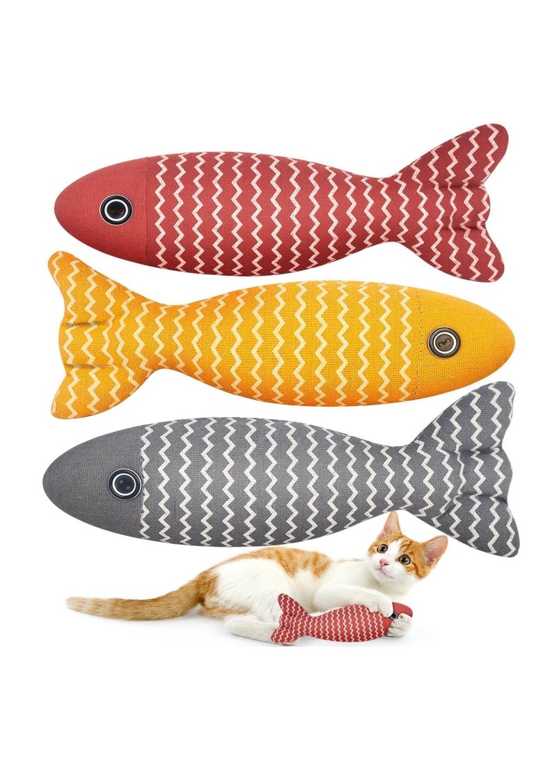 Mumoo Bear Cat Catnip Toys Fish - Cat Nip Kicker Toy for Indoor Cats, Squeak Interactive Toys for All Breeds Kitten, 3 Pcs Plush Pillows Soft and Durable for Pet Teething, Chewing, Playing Next step: Improve listing quality - Image 1