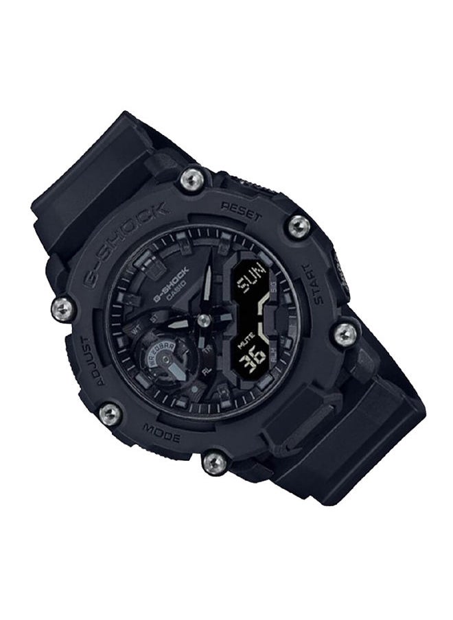 CASIO Analog Plus Digital Round Wrist Watch With Resin Strap GA-2200BB-1ADR  - Image 2