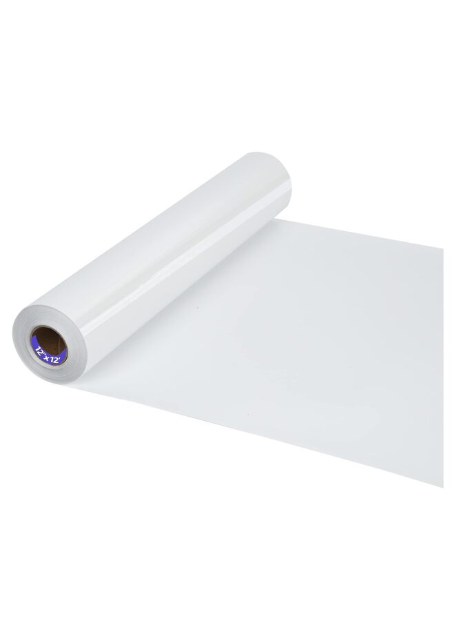 Generic Vinyl Rolls Heat Transfer Vinyl - 12" x 12ft Vinyl for Shirts, Iron on Vinyl - Easy to Cut & Weed for Heat Vinyl Design (12ft, White) - Image 1