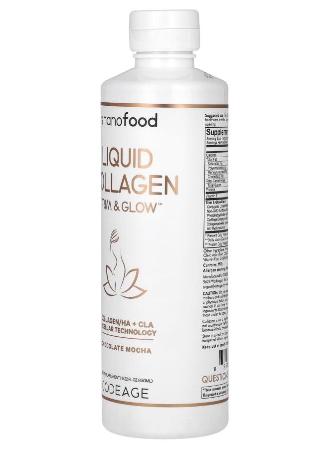 Codeage Nanofood Liquid Collagen Trim & Glow Chocolate Mocha 15.22 fl oz (450 ml) - Image 2