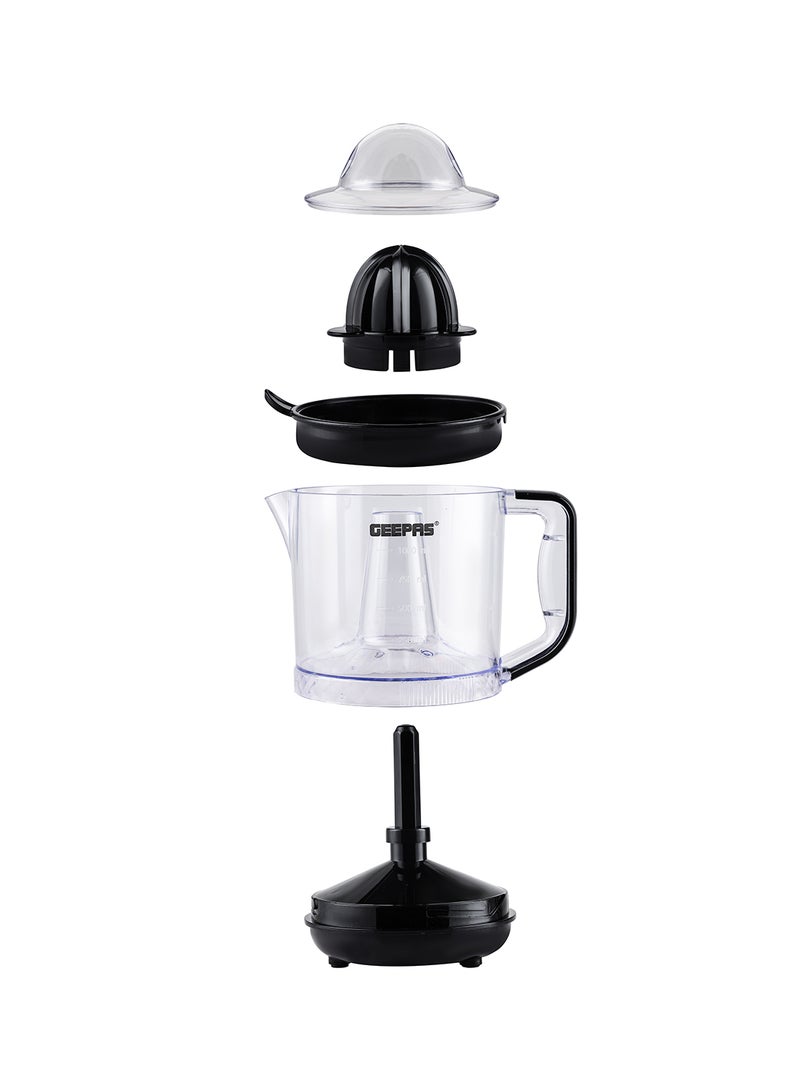GEEPAS 1 L Citrus Juicer 25 W| Set includes 2  Cones, Jar and a Transparent Lid| Automatic Juicer for making Orange Juice, Lemon, and so on| Plastic Body with Non-Slip Feet| 2 Years Warranty 1 L 25 W GCJ9900N Yellow/White - Image 2