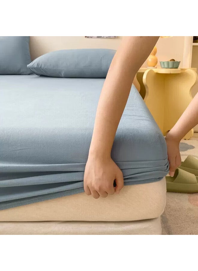 Avivi Aiwei Bed Sheet 1.8m Bed Home Use Non-slip Dustproof Bed Sheet Cover Mattress Protector, Denim Blue, 180*200*25cm - Image 2